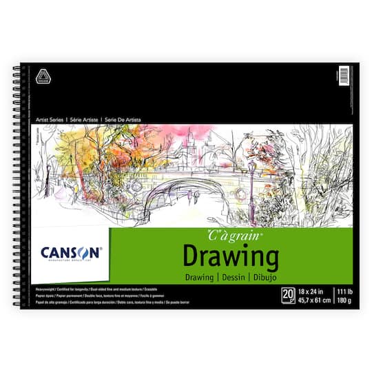 Canson® Artist Series Wire Bound Pure White Drawing Pad